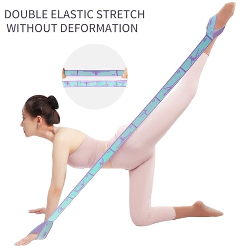 9 Loops Elastic Yoga Strap - Adjustable Stretching Band for Physical Therapy, Dance, Pilates & Gymnastics, Multi-Loop Exer...