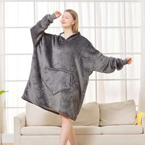 JFUJFU Wearable Blanket Sweatshirt for Women - Oversized Hoodie Pullover, Funny Gift for Sister/Mom/Girlfriend