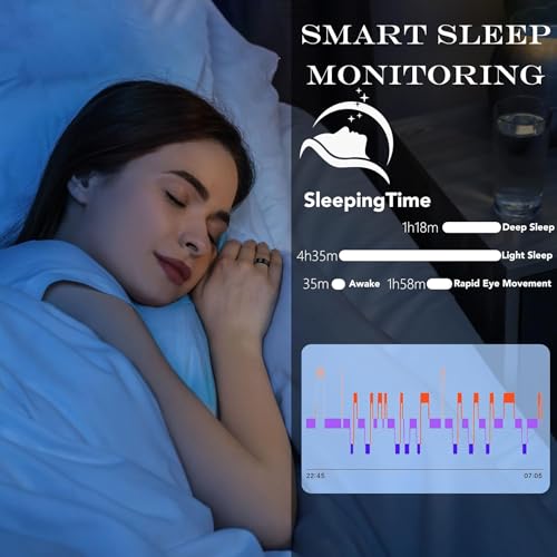 Smart Ring for Women Men,Fitness Tracker Ring with Heart Rate, Sleep Monitoring, Blood Oxygen, Step Counting for iOS and A...