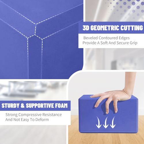 2025 Biguphate Yoga Blocks 9x 6x4 Inch，1 Pack EVA Foam Yoga Block Supportive Latex-Free, Non-Slip Exercise Blocks, Yoga Ac...