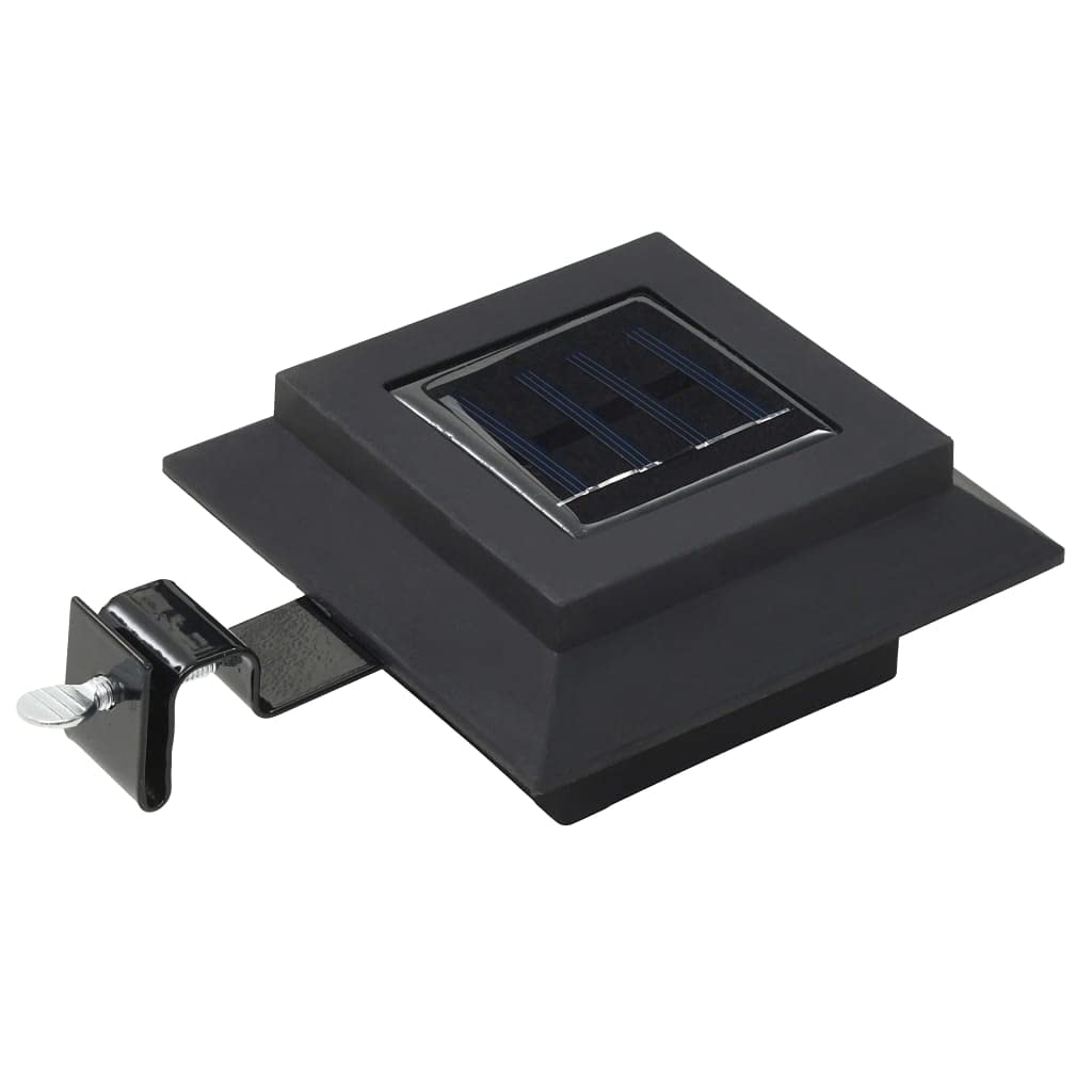 vidaXL Outdoor Solar Lamps Set of 6, LED Square Design, 4.7in Black, Eco-Friendly, Rechargeable Battery, Easy Installation, Model 44468