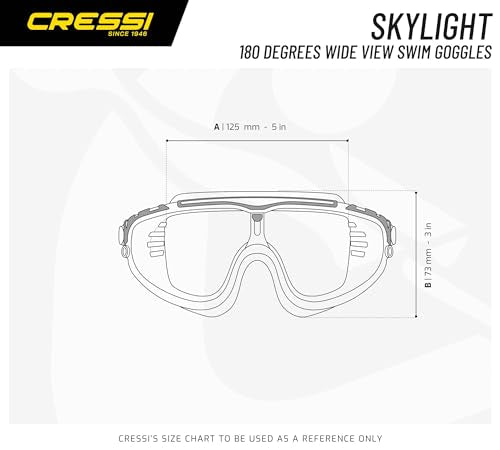 Cressi Skylight Swim Goggles - Internal Anti-Fog Lens for Swimming - Secure Silicone Strap for Adult Swim Goggles