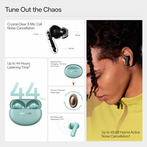 OnePlus Nord Buds 3 Pro, Wireless Bluetooth Earbuds, Noise Canceling Earbuds, Deep Bass, Immersive Sound, Up to 44 Hour Pl...