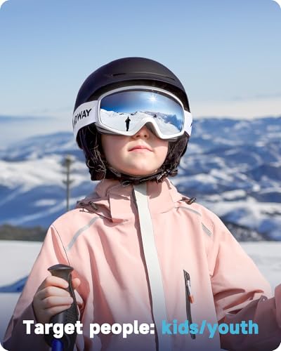 findway Kids Ski Goggles, Kids Snow Snowboard Goggles for Boys Girls Youth OTG