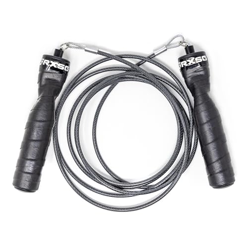Rx Smart Gear Jump Rope - Black Ops Ergonomic Handles with Trans Black Cable Buff 3.4 | Jump Smart Weighted Speed Rope for...