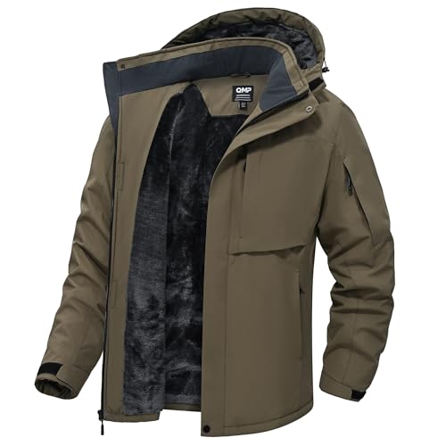 HotPoem Winter Jackets Coats For Men Ski Snow Waterproof Fleece Liner Windproof Raincoat 6 Pockets