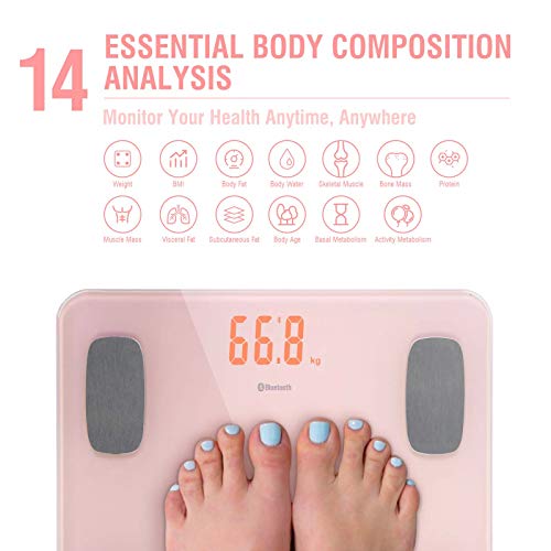 himaly Body Fat Scale Smart BMI Scale Digital Bathroom Wireless Weight Scale, Body Composition Analyzer with Smartphone Ap...