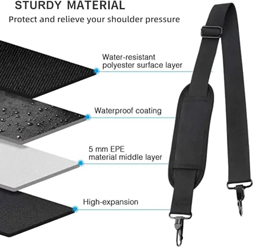 Ytonet Shoulder Strap, 52" Universal Adjustable Padded Laptop Shoulder Strap Replacement Comfortable Belt with Metal Hooks...