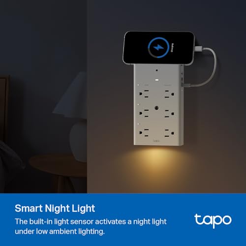 TP-Link Tapo Smart Plug Outlet Extender, Surge Protector, 18W Fast Charging, 3 Individual Smart Outlets, 1x USB-C & 2X US...