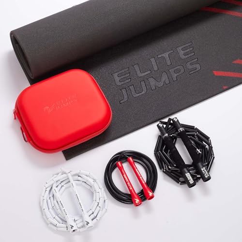 Elite Jumps - Beginner Progression Bundle - 3 Weighted Jump Ropes & Storage Case - Ropes for Beginners, Intermediates, & A...