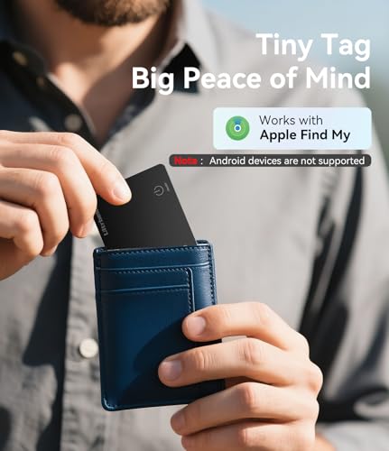 Ultrbeka Ultra-Thin Wallet Tracker Card 0.094in IP68 Waterproof Bluetooth Tracker for Wallet, Passport, Work with Apple Fi...