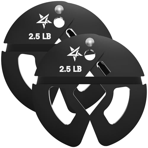 Yes4All Fractional Weight Plates Set, Available In Steel And Rubber, Set of 2/4/6 Plates in 1.25LB, 2.5LB, or 5LB Sizes, M...