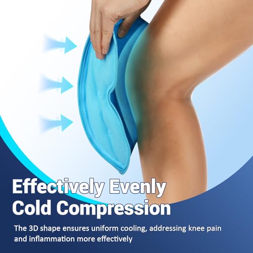 Comfytemp 3D Knee Ice Pack Wrap for Injury Reusable Gel, Knee Cold Pad Brace Physical Therapy for Meniscus Tear, Leg Pain,...