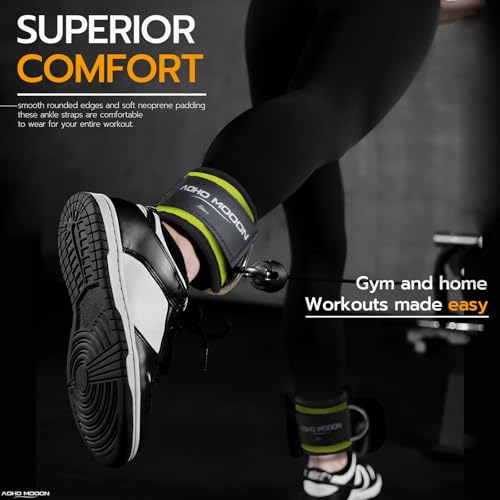 AOHO MOOON Comfortable Adjustable Ankle Straps for Cable Machines Women, Gym Workout Leg Strap, Glute Cuff, Ankle Cuffs fo...
