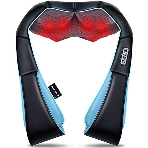 Mo Cuishle Shiatsu Back Shoulder and Neck Massager with Heat, Electric Deep Tissue 4D Kneading Massage, Best Gifts for Wom...