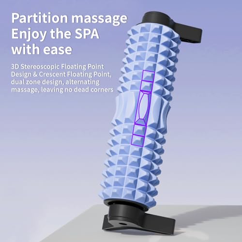 New Upgrade Bracket Foam Roller with Stand for Back Leg Pain, 21 Inch Firm Deep Tissue Muscle Massager for Sore Muscles (B...