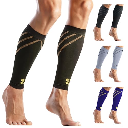 CopperJoint Calf Compression Sleeve for Men & Women, Footless Leg Support Sleeve, Wide Calf Friendly Fit, Breathable Coppe...