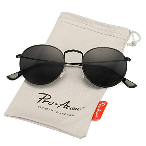 Pro Acme Small Round Metal Polarized Sunglasses for Women Retro Designer Style