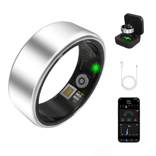Smart Ring for Women Men Fitness Tracker with Heart Rate, Blood Oxygen, Step, Sleep Monitoring, IP68 Waterproof Fitness Ri...