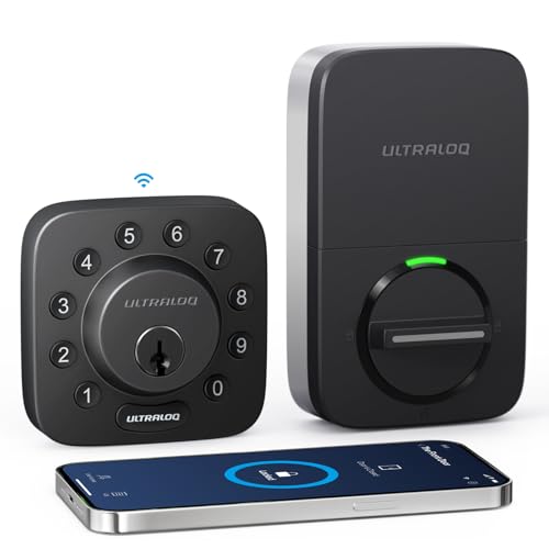 ULTRALOQ U-Bolt WiFi Smart Lock with Door Sensor, Built in Wi-Fi Keypad Deadbolt, Smart Door Lock for Front Door, Remote C...