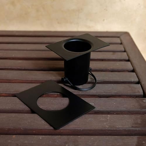 Nutshell Stores Medium Square Cups Rain Chain - Black - 18 Feet