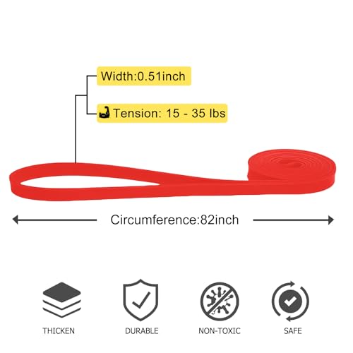 12-Pack Resistance Bands Set - Pull Up Assist, Strength Training & Physical Therapy for Home Gym | Exercise Loop Bands for...