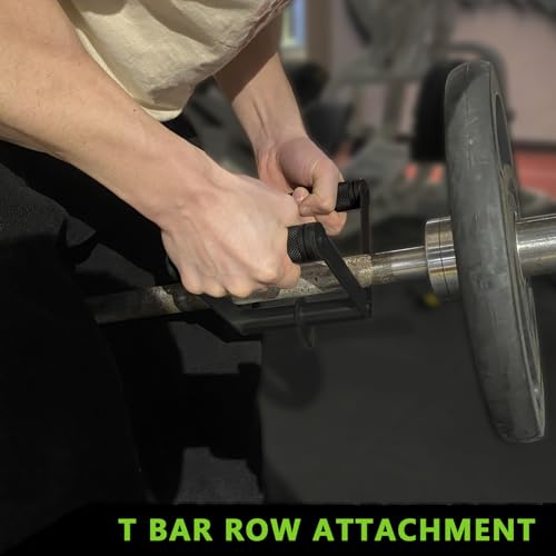 Howffite Double D Row Handle Cable Attachment for Weight Workout, Steel with Non-Slip Rubber Grip (Black)