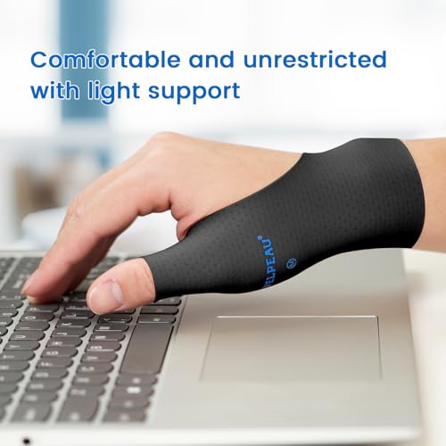 VELPEAU Thumb and Wrist Compression Sleeve for Tendonitis (Pack of 2), Seamless Technology, Gloves Wraps for Arthritis Pai...