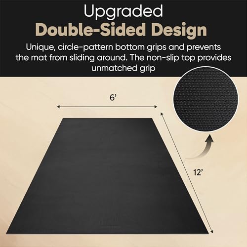 Gorilla Mats Premium Large Yoga Mat – 6x4', 7x5' (8mm) Extra Thick & Ultra Comfortable, Non-Slip Barefoot Exercise Mat – W...