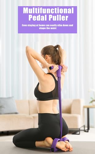 21 Fitness Resistance Bands-4 Tube Pedal Ankle Puller,Pedal Resistance Band with Handle,Resistance Bands,Strength Trainin...