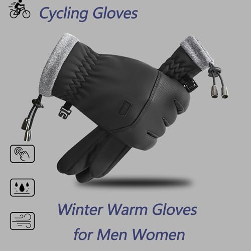 CLeemuziN Men Winter Ski Gloves Cold Weather Thermal Cycling Gloves Touchscreen Snowboard Mitts Non-Slip Outdoor Sports Women