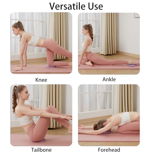 SAMTKA 2 Yoga Blocks Supportive Accessories including 2 Knee Pads, 2 With Strap To Put Less Weight On Wrists, 1 Muscle Mas...