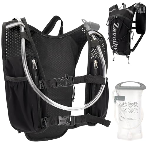 Zavothy Hydration Backpack with Rain Cover, 1.5L Lightweight Hydration Pack for Hiking, Cycling & Trail Running