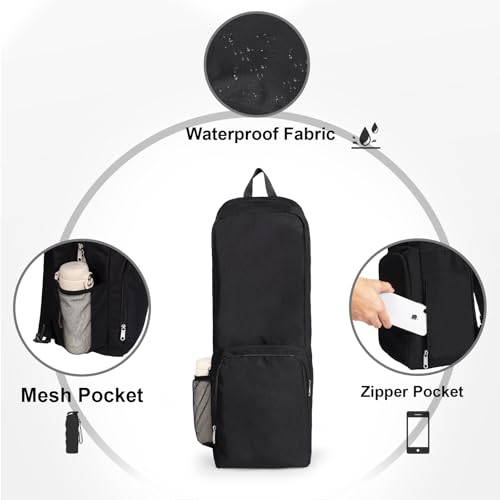 Tangoner Yoga Mat Bag Carrier Side Mesh Zipper Pocket Exterior Wet Compartment Lightweight Waterproof Yoga Bag for Mat