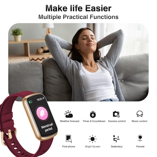 Fitness Tracker, Smart Watches for Women Men with 24/7 Heart Rate/Blood Pressure/Blood Oxygen Monitor, Sleep Tracker, Calo...