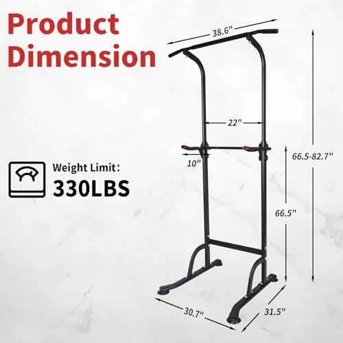 LSKSSNG Adjustable Height Dip Bar Station, Heavy Duty Dip Station for Home Gym,Multi-function Dip Station Pull Up Bar Full...