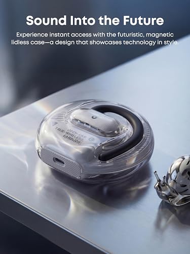 Soundcore V40i by Anker, Open-Ear Headphones, Clear Design, Lidless Case, 4 Adjustable Positions for Every Ear Size, Riche...