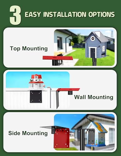 XDW-GIFTS Bird House Pole, 1 Pack 109 Inch Metal Bird Feeder Pole for Outdoor, with 5-Prong Heavy Duty Base for Birdhouse ...