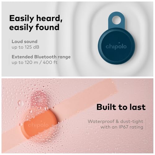 Chipolo LOOP - Rechargeable Bluetooth Tracker for Key and Pocket Location, Compatible with Apple or Google, Call Your Phon...