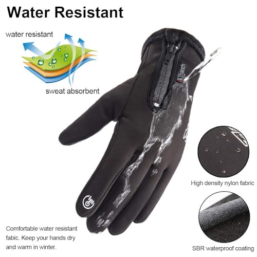 GORELOX Winter Warm Gloves,Touchscreen Cold Weather Driving Gloves Windproof Anti-Slip Sports Gloves for Cycling Running S...