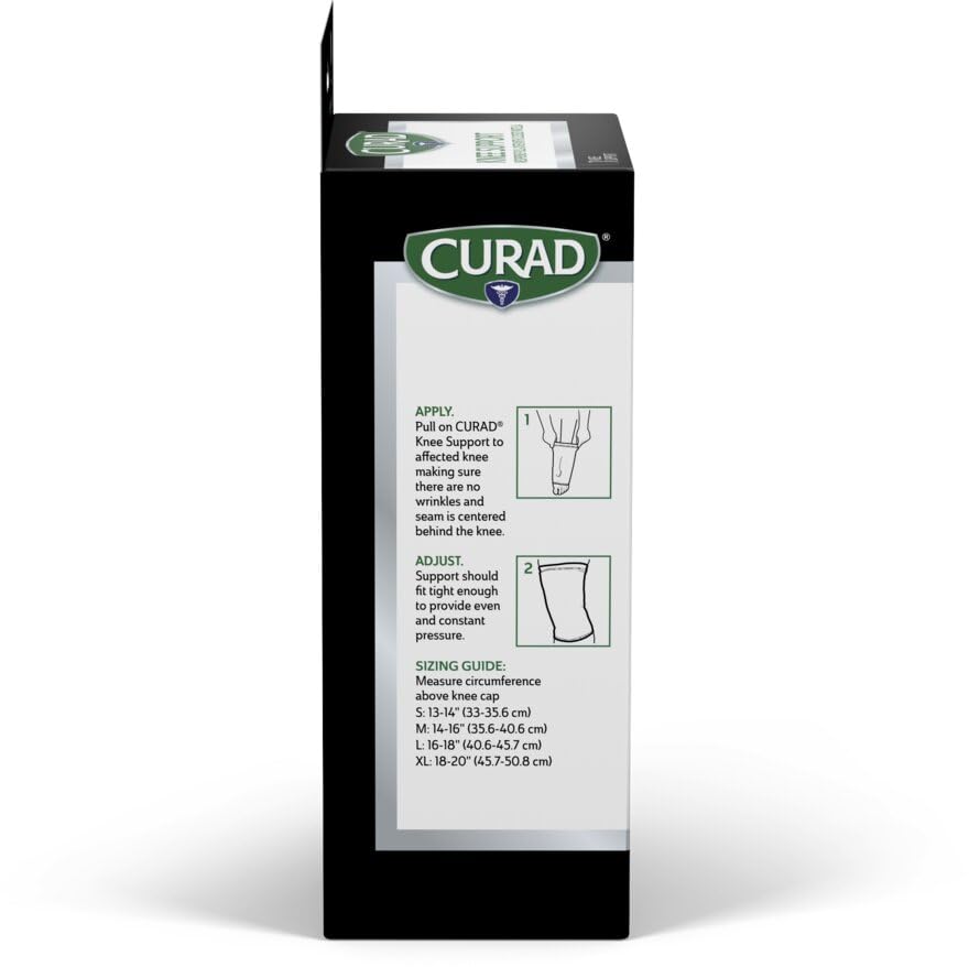 CURAD Neoprene Pull-Over Knee Support with Closed Patella, Size Large, (16"-18" Circumference), 1 Each