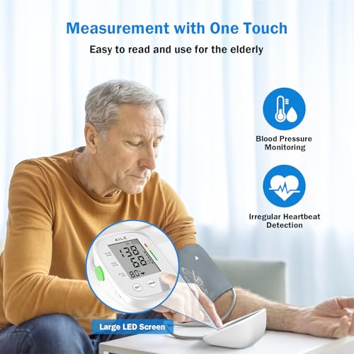 AILE Blood Pressure Monitor, Blood Pressure Machine Upper Arm Large Cuff(8.7"-16.5"), High Automatic Blood Pressure Monito...
