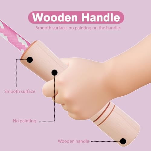 Homello Jump Rope for Kids - Wooden Handle - Adjustable Cotton Braided Fitness Skipping Rope for Toddler Fitness Workout E...