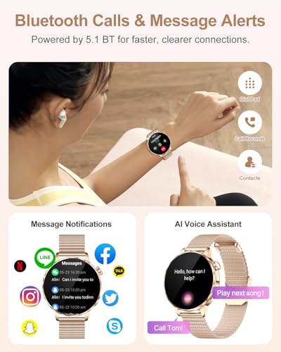 PODOEIL Smart Watches for Women (Answer/Make Calls), Heart Rate/Sleep/Blood Pressure Monitor, 100+ Sports Modes, IP68 Wate...