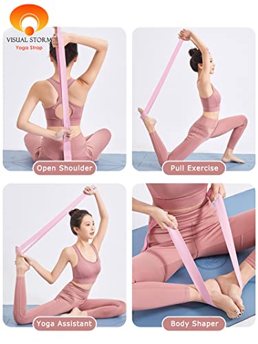 8ft 240g Super Thick Fitness Yoga Strap for Stretching, 3 Color Pure Cotton Durable Fitness Belt Bands Exercise Safe Adjus...