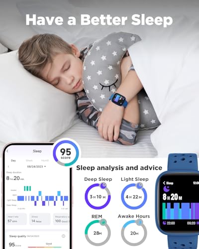 BIGGERFIVE Smart Watch for Kids No APP No Phone Needed, 1.8" Fitness Tracker Watch Pedometer, Heart Rate, Sleep Monitor, I...