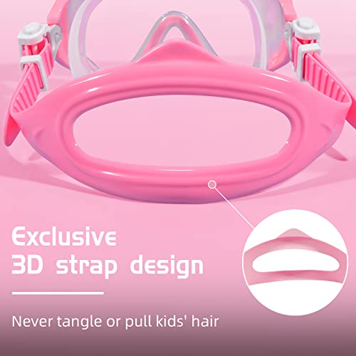Seago Kids Swim Goggles Snorkel Diving Mask for Youth(5-15), Anti-Fog 180° Clear View