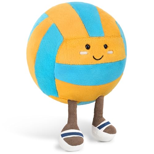 Cufoje Cute Volleyball Stuffed Animal, 11.2 inch Volleyball Stuffed Toy, Soft Volleyball Plush with Legs Sports Throw Pill...