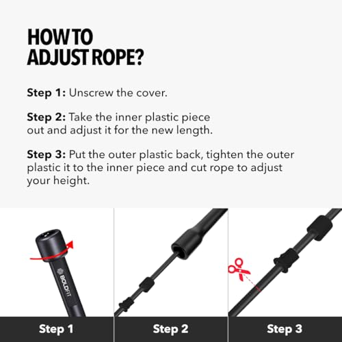 Boldfit Skipping Rope for Men and Women Jumping Rope With Adjustable Height Speed Skipping Rope for Exercise, Gym, Sports ...