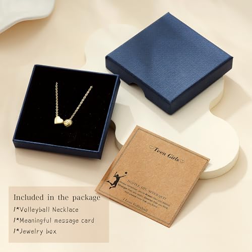 C-leen Sports Valentines - Volleyball Gifts for Teen Girls, 18K Gold Plated Pendant Necklace Volleyball Stuff Accessories ...